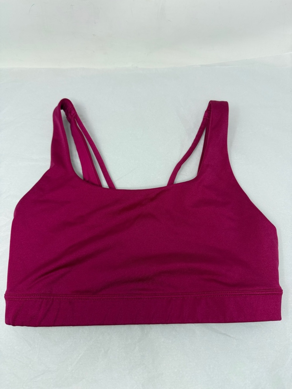 Athleta XS Pink Strappy Longline Sports Bra Athletic Yoga Activewear Gym Workout
